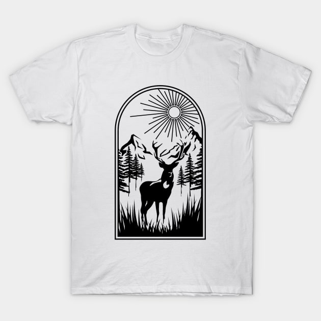 Deer in nature T-Shirt by Designs by Katie Leigh